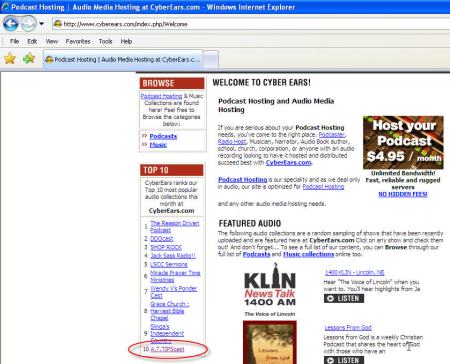 A.T.TIPSCAST reaches #10 on Cyberears.com!