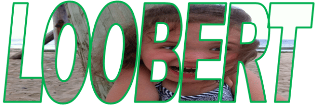 Loobertwordart Picture of a girl embedded within the letters of her name