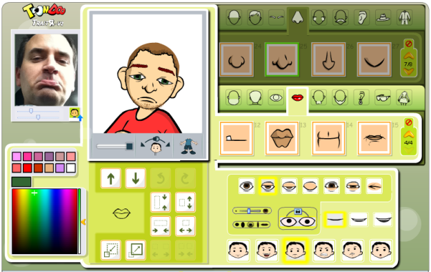 sadmantoondoo Screenshot of Traitr tool with picture of chris making a sad face next to an avatar of a man who looks like chris making a sad face.