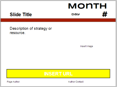 Screenshot of the template of a Calendar slides