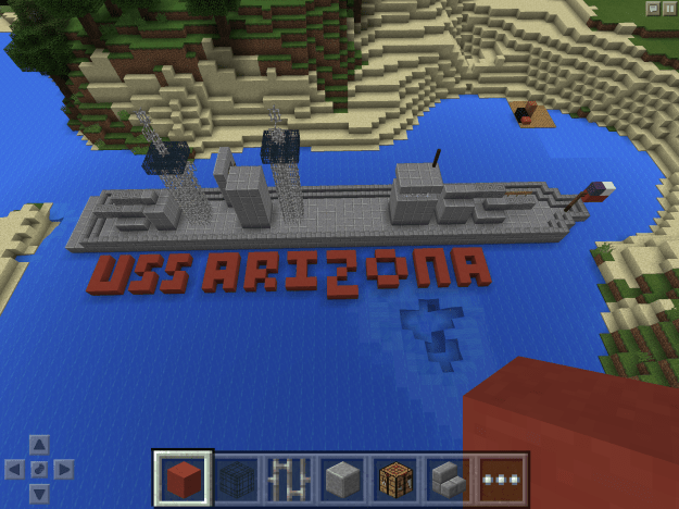 USS Arizona built in Minecraft